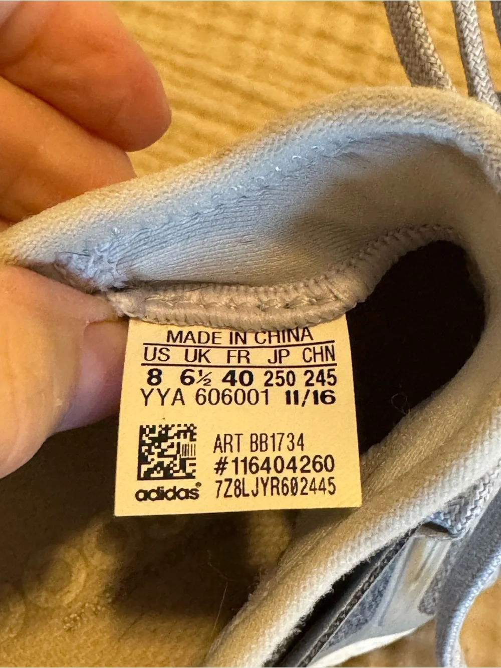 adidas Light Gray and Charcoal Knit Sneakers Size 8